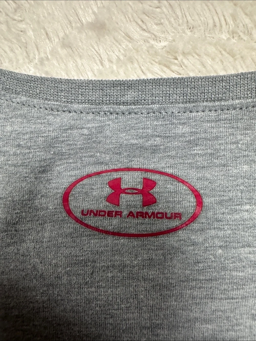 Under Armour Heat Gear Girls Gray & Pink Graphic Tee, Redefine The Rules, L